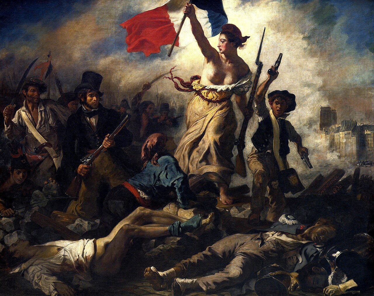 Эжен Делакруа «Свобода, ведущая народ» (1830) — романтизм